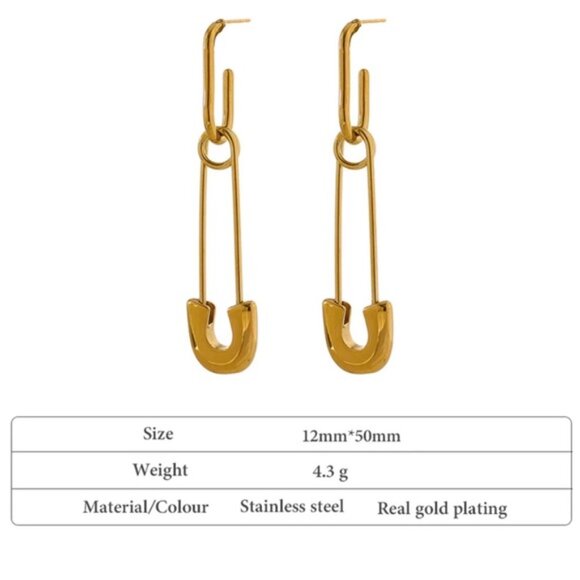 ⭐️Gold plated pin drop dangle earrings - Picture 3 of 5